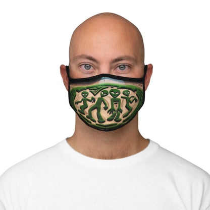 Alien Crop Circles Fitted Face Mask