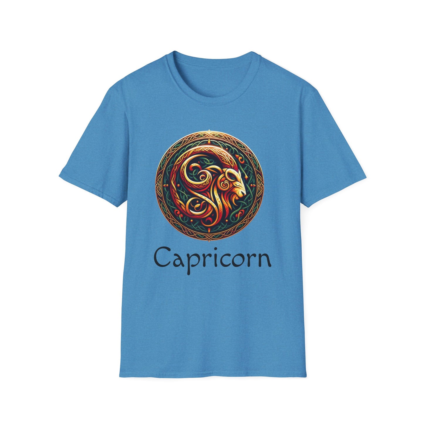 Celtic Design Astrological Symbol Unisex Soft style T-Shirt-Capricorn
