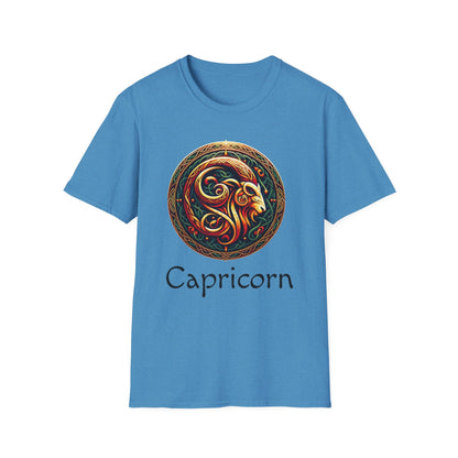Celtic Design Astrological Symbol Unisex Soft style T-Shirt-Capricorn