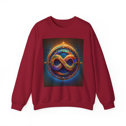 Crewneck Sweatshirt with Celtic Infinity Symbol Design