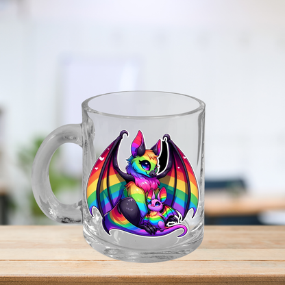 Rainbow Bats Glass Mug
