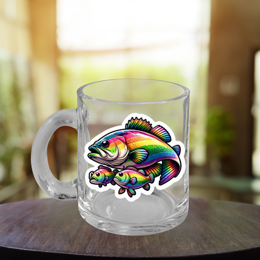 Rainbow Fresh Water Bass Glass Mug