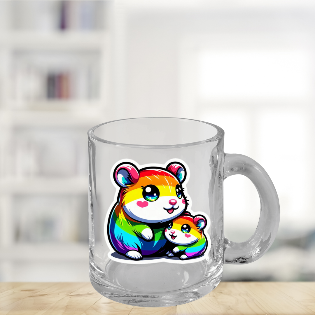Rainbow Hamsters Glass Mug