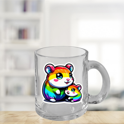Rainbow Hamsters Glass Mug