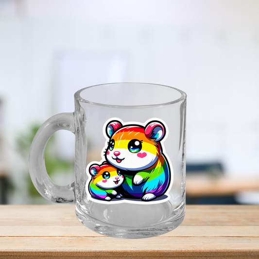 Rainbow Hamsters Glass Mug