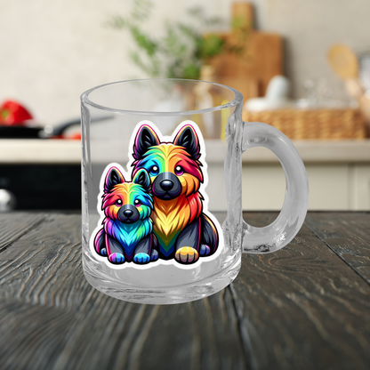 Rainbow German Shepherd Mom and Pup Glass Mug