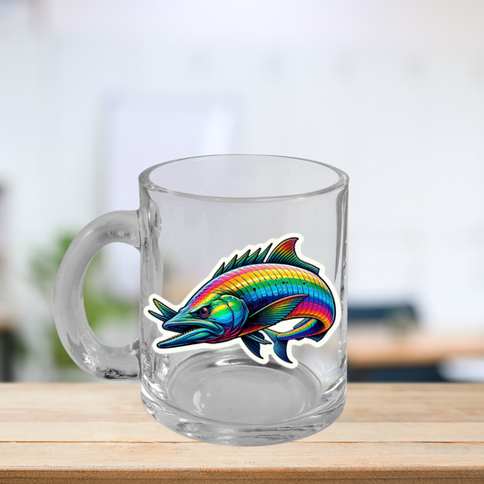 Rainbow Barracuda Glass Mug