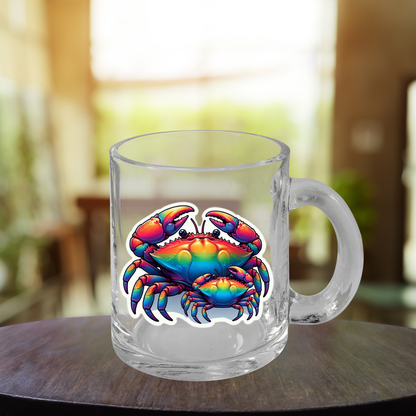 Rainbow Crabs Glass Mug