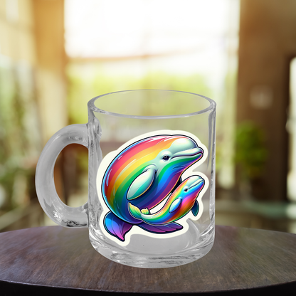 Rainbow Belugas Glass Mug