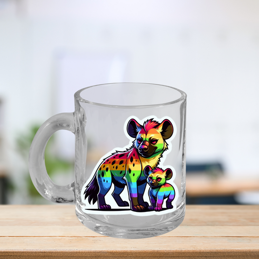 Rainbow Hyenas Glass Mug