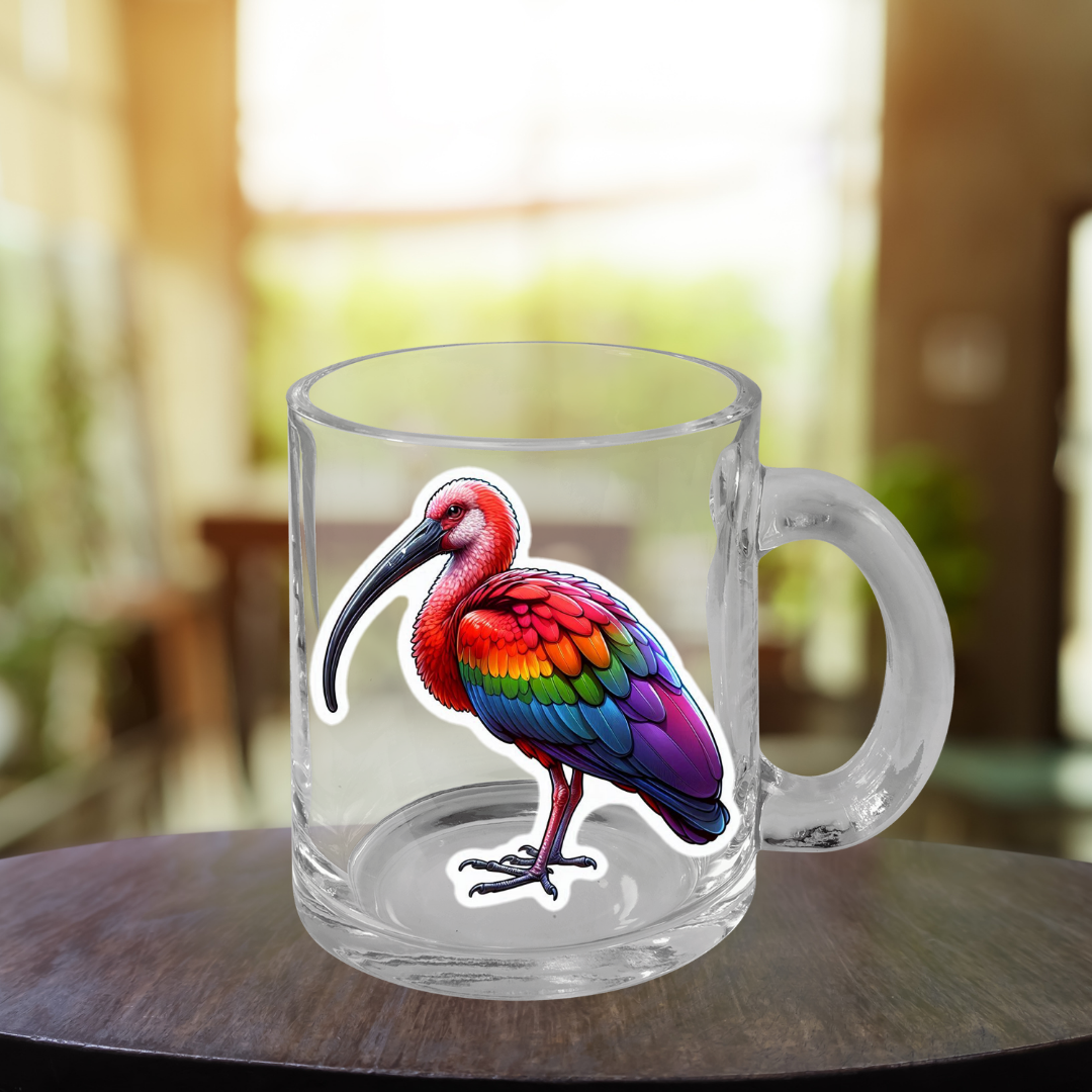 Rainbow Ibis Glass Mug