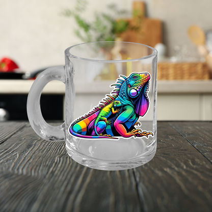 Rainbow Iguana Glass Mug