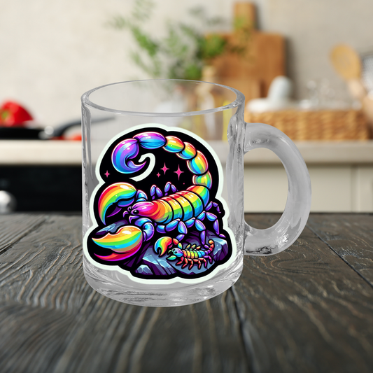 Rainbow Scorpions Glass Mug
