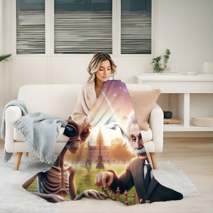 Alien Chess Game Velveteen Blanket