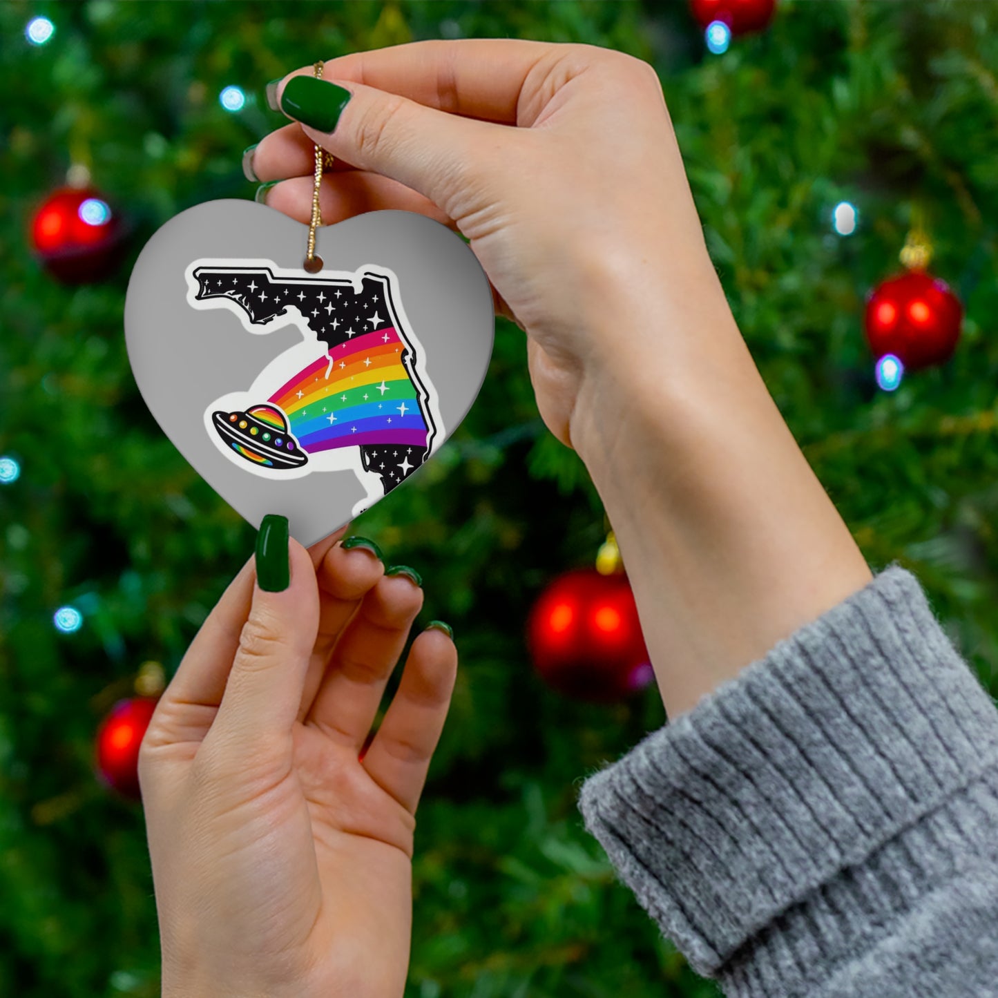 Alien Pride State Ornaments Grey