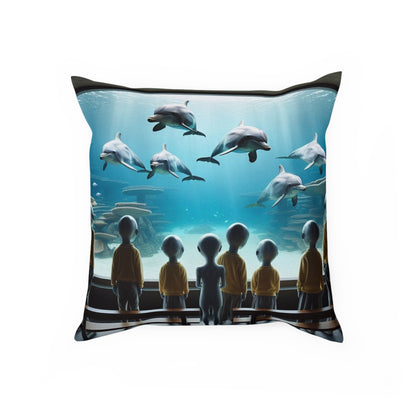 Aliens & Dolphins at the Aquarium Pillow