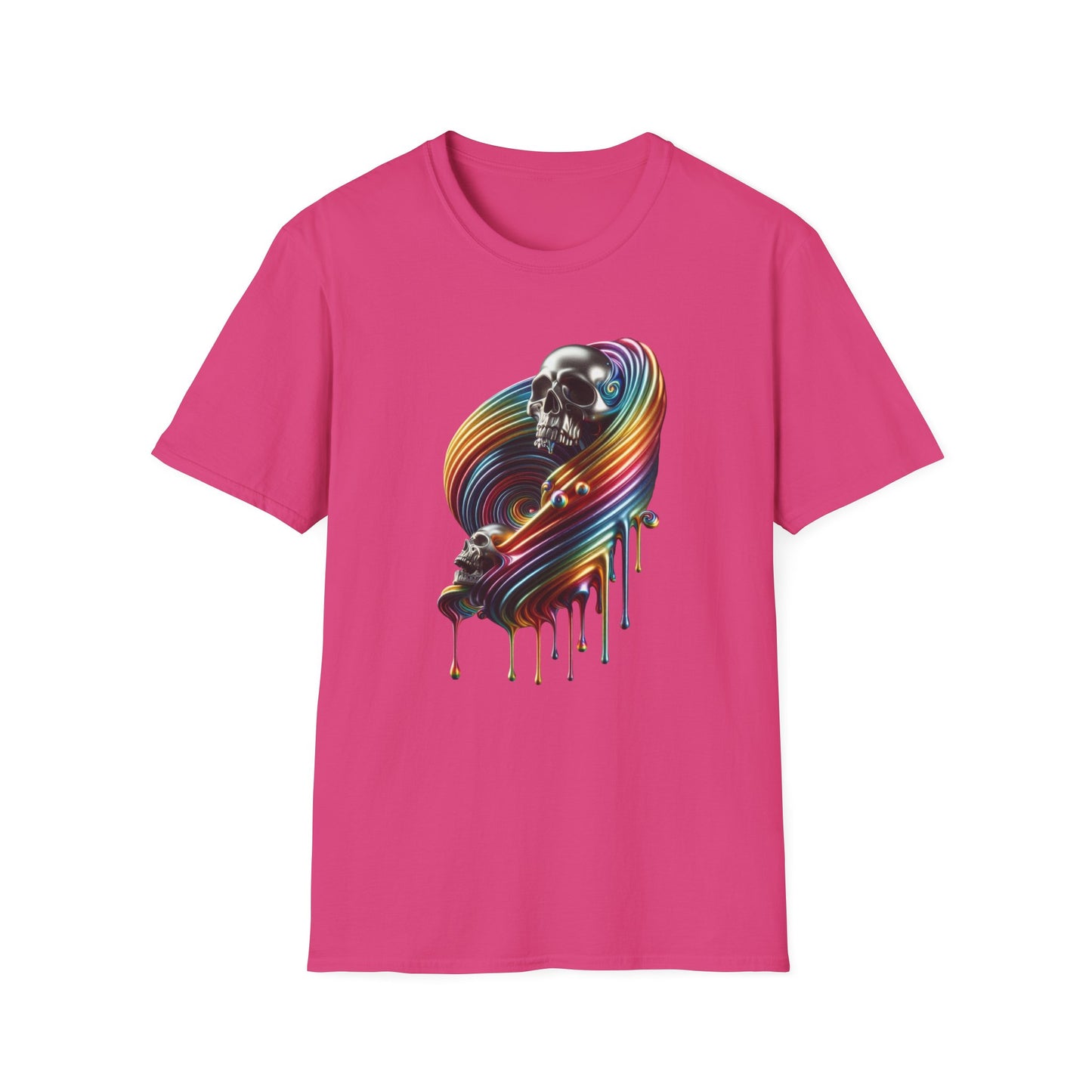 Metallic Rainbow Drip Skull T-Shirt - Gay Pride