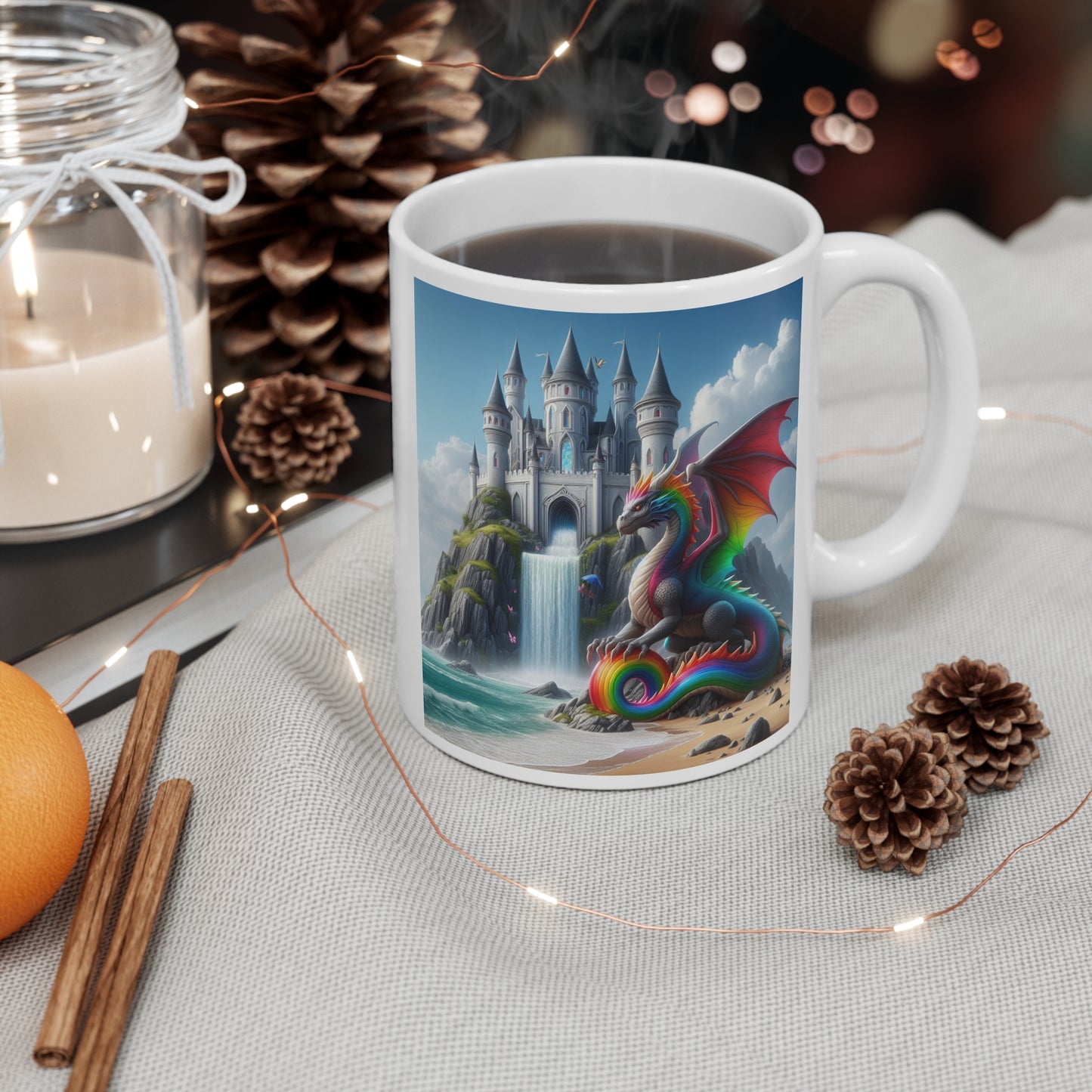 Rainbow Warrior Dragon Mug