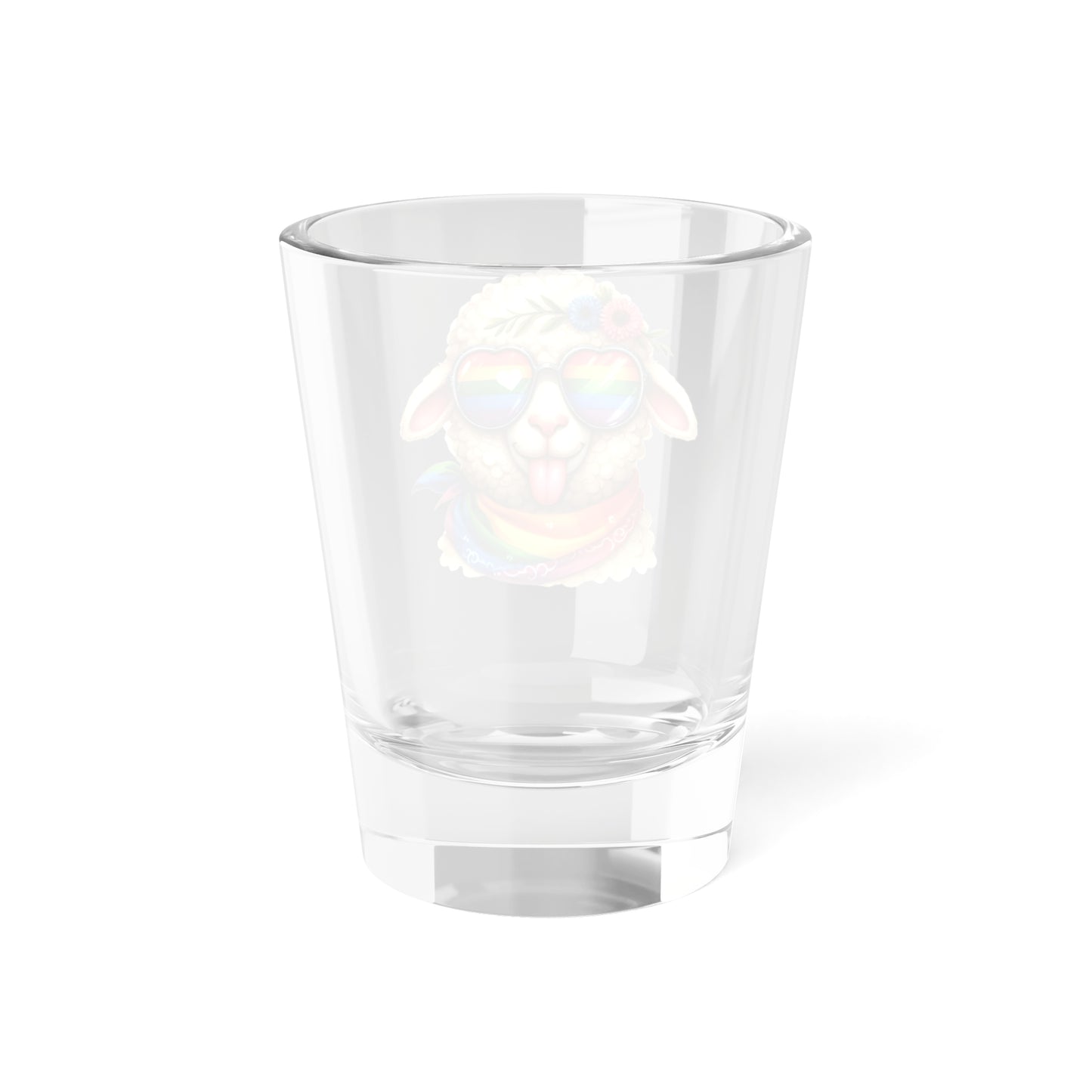 Rainbow Flower Power Sheep Shot Glass