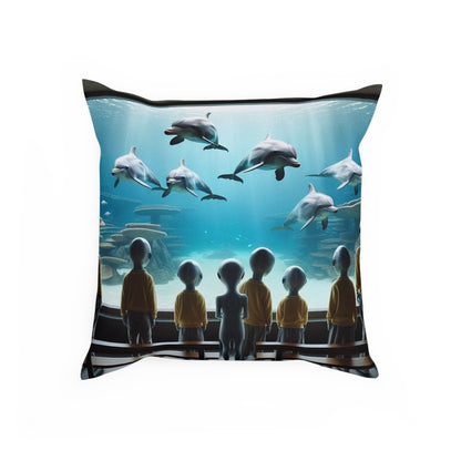 Aliens & Dolphins at the Aquarium Pillow