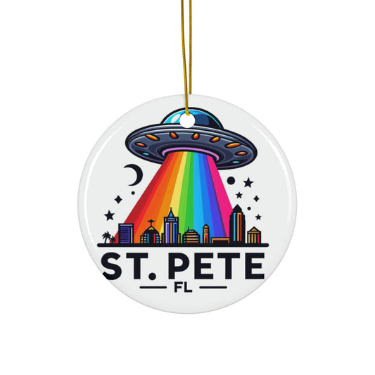 Aliens over St. Pete Christmas Ornament