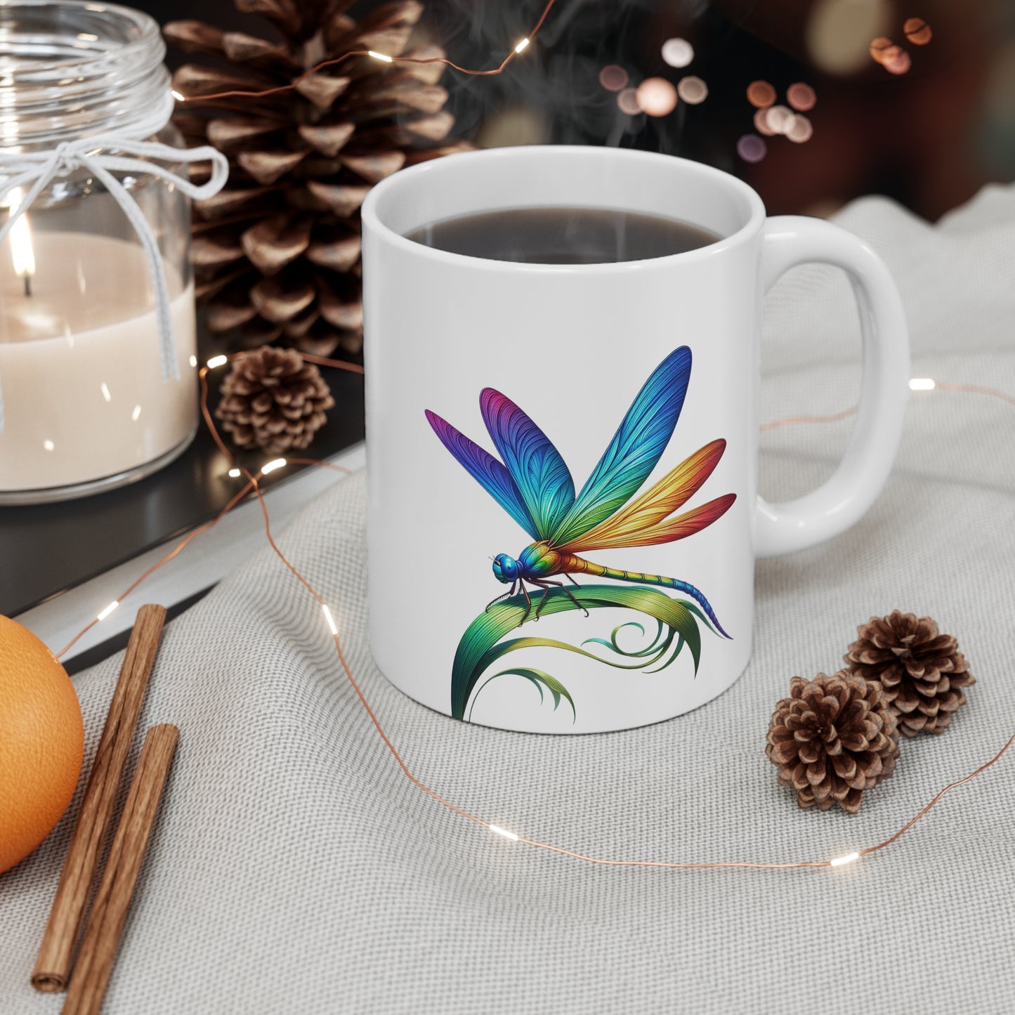 Rainbow Dragonfly Mug