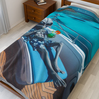 Billionaire Bob the Alien Velveteen Plush Blanket