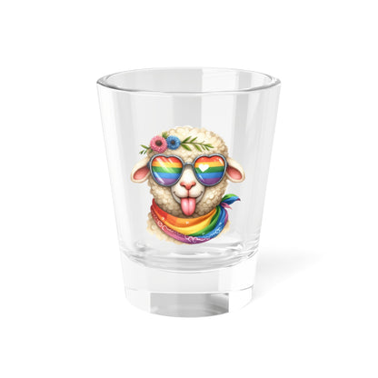 Rainbow Flower Power Sheep Shot Glass