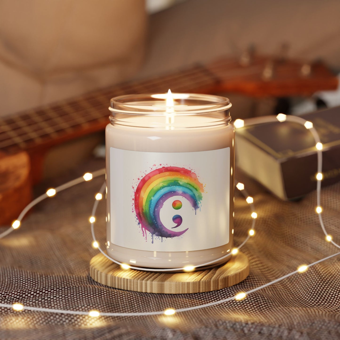 Semicolon Pride Scented Soy Candle, 9oz