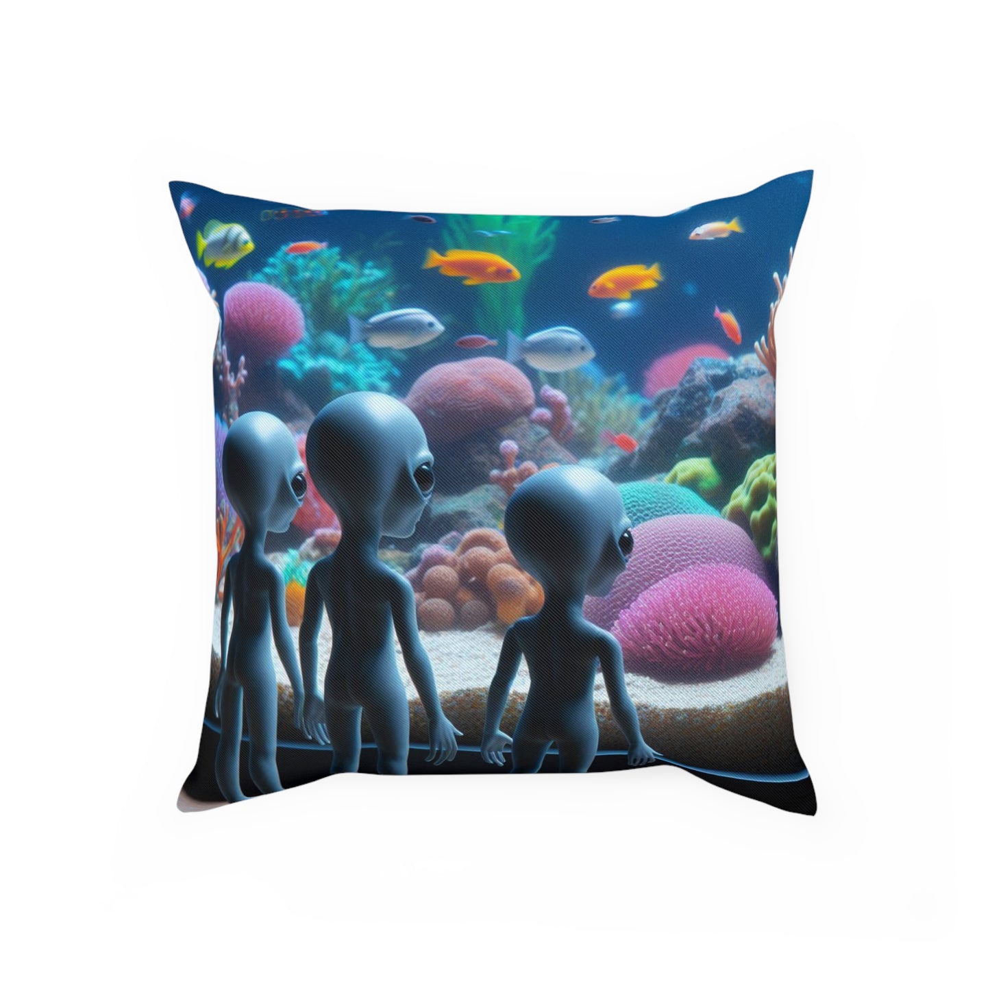 Aliens at Coral Reef Aquarium Pillow