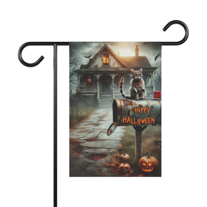 Halloween Zombie Cat Garden Flag