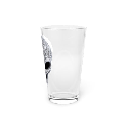 Alien Skull Pint Glass, 16oz