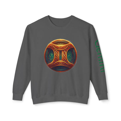 Crewneck Sweatshirt with Celtic Astrological Symbols-Gemini