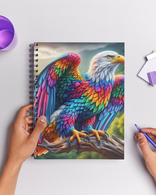 Spiral Notebook - Rainbow Bald Eagle (ruled)