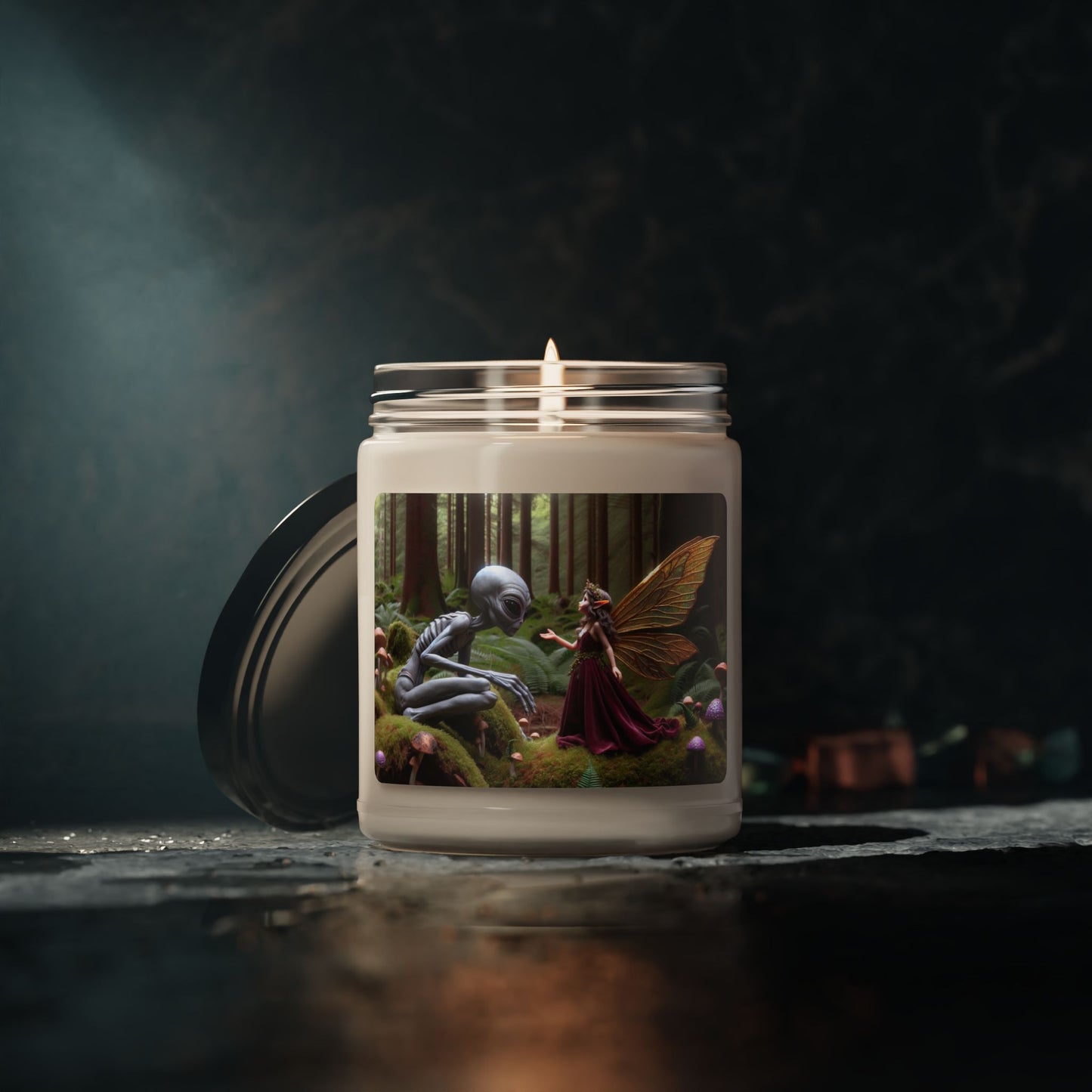 Alien Converses with Faery Scented Candle