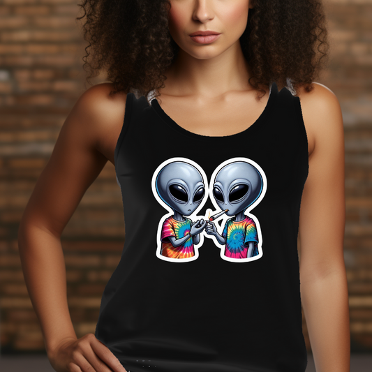 420 Hippie Aliens Women's Tank