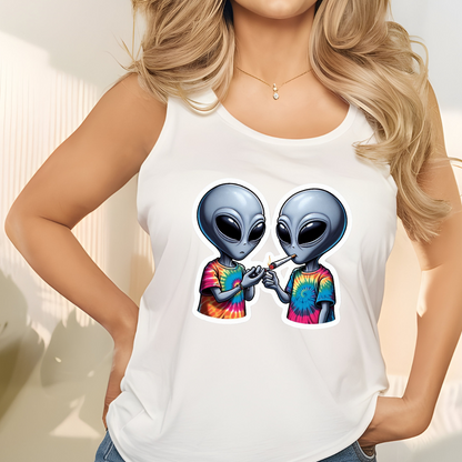 420 Hippie Aliens Women's Tank
