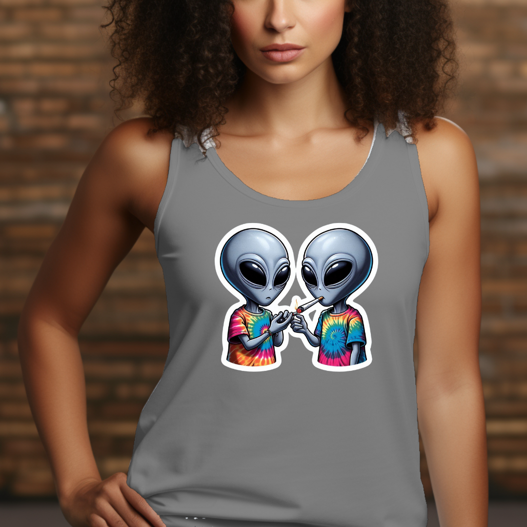 420 Hippie Aliens Women's Tank