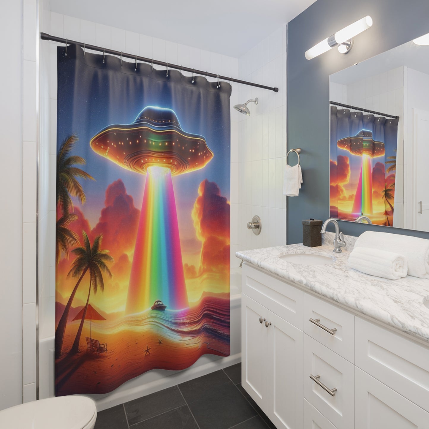 Aliens in Paradise Shower Curtain