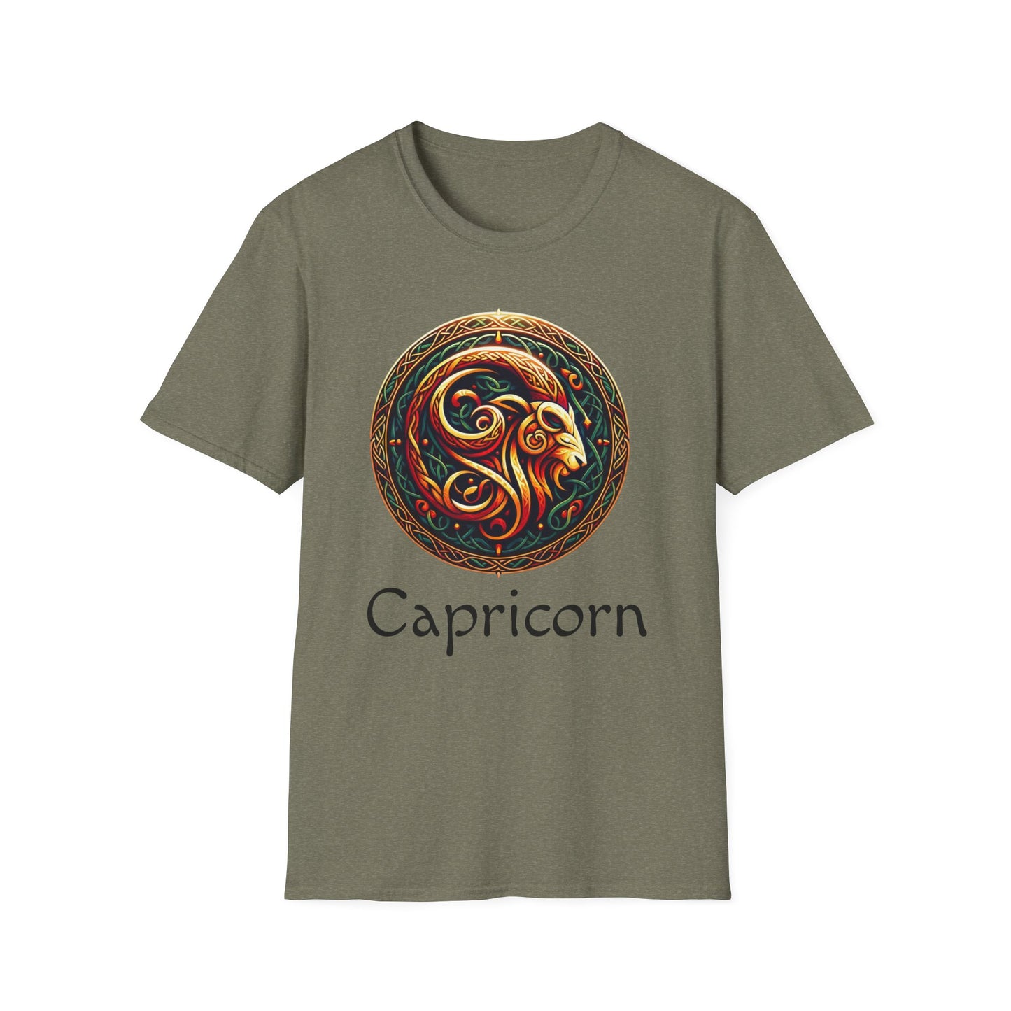 Celtic Design Astrological Symbol Unisex Soft style T-Shirt-Capricorn