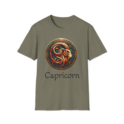 Celtic Design Astrological Symbol Unisex Soft style T-Shirt-Capricorn