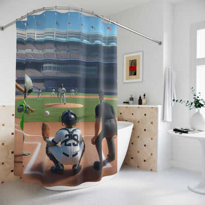 Aliens Playing Baseball Shower Curtains