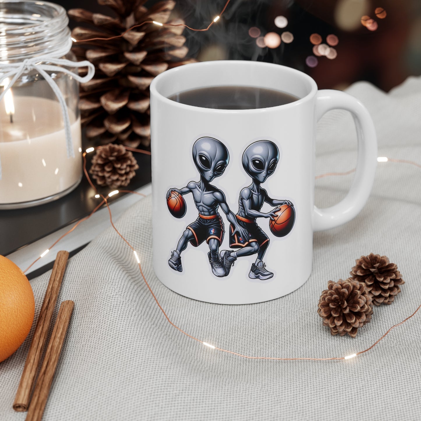 Alien Basketball Comic Coffee Mug