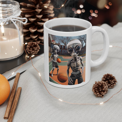 Alien Basketball Players Coffee Mug