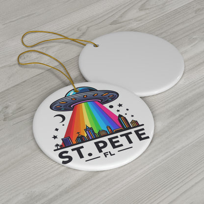 Aliens over St. Pete Christmas Ornament