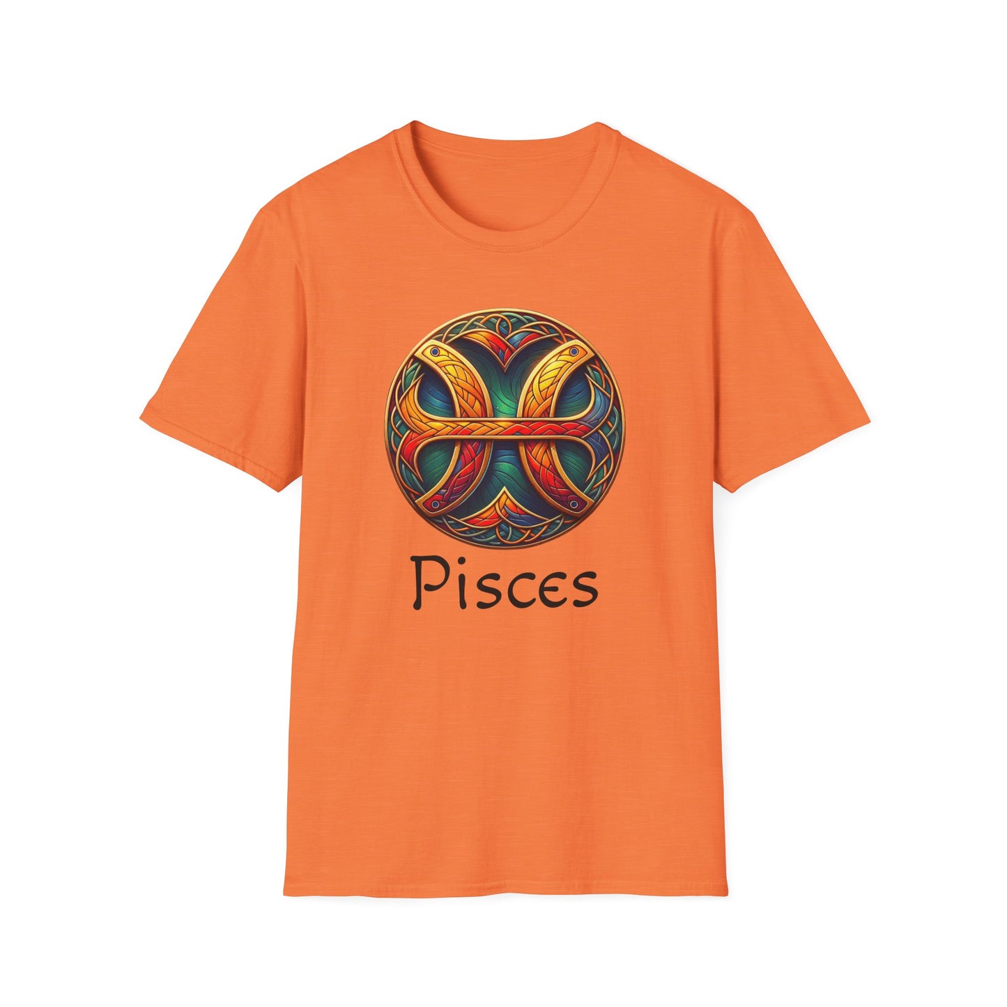 Celtic Design Astrological Symbol Unisex Soft style T-Shirt-Pisces