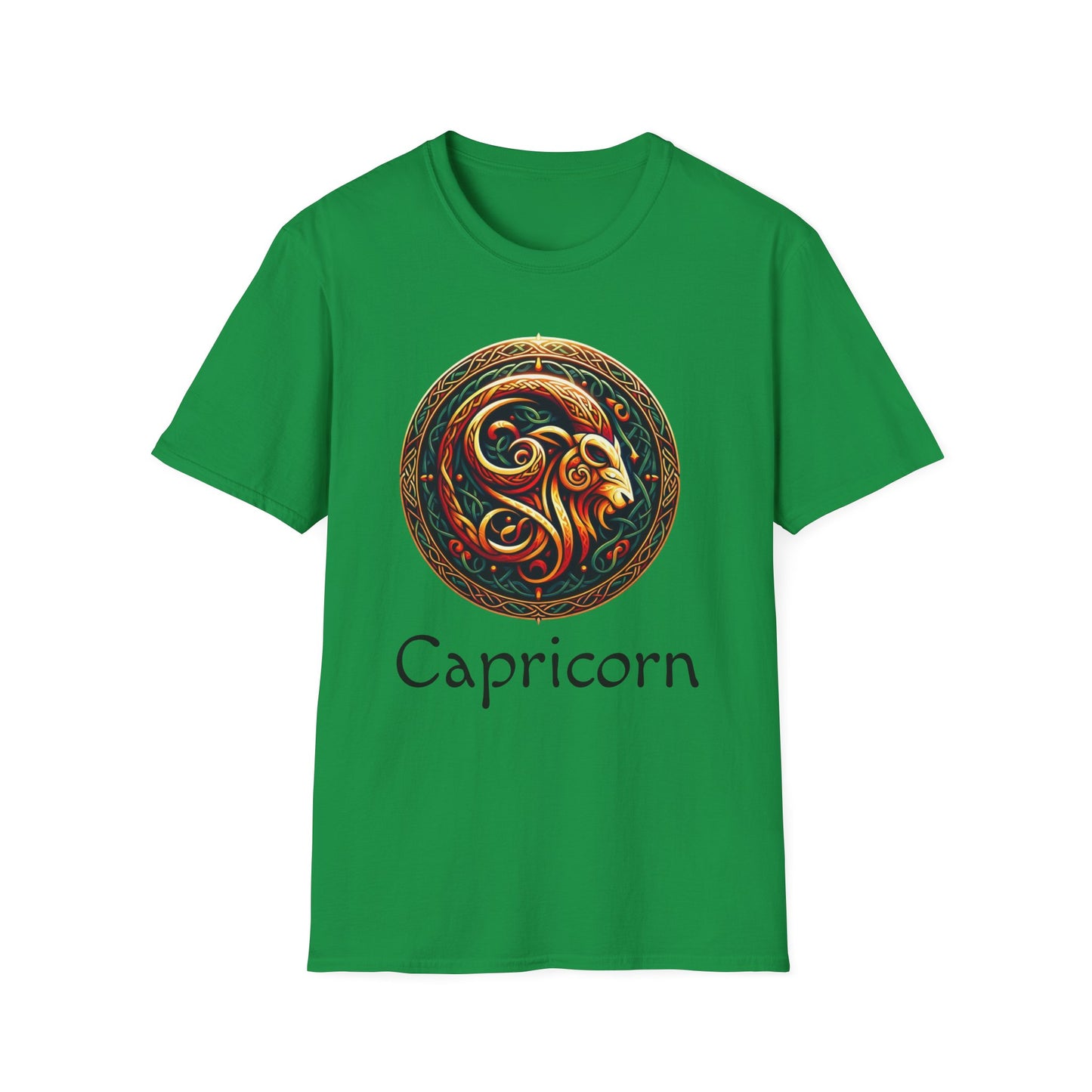 Celtic Design Astrological Symbol Unisex Soft style T-Shirt-Capricorn
