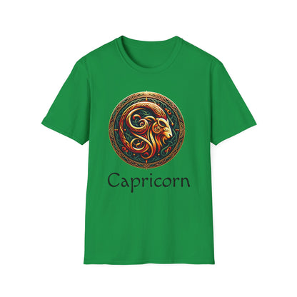 Celtic Design Astrological Symbol Unisex Soft style T-Shirt-Capricorn