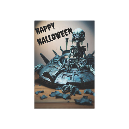 Alien Halloween Welcome Flag