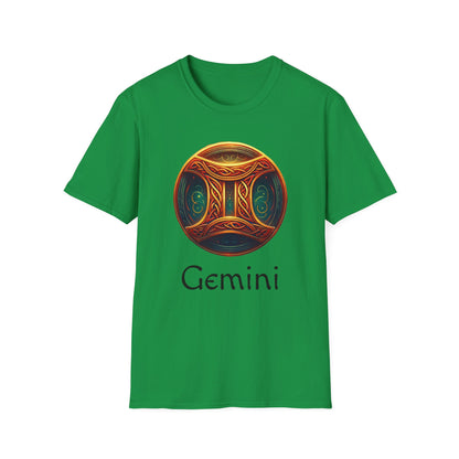 Celtic Design Astrological Symbol Unisex Soft style T-Shirt-Gemini